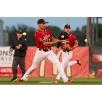 Fargo-Moorhead RedHawks infielder Sam Dexter takes a throw