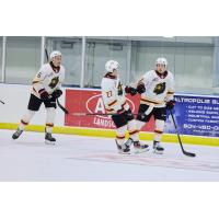 Vancouver Giants celebrate a Mazden Leslie goal