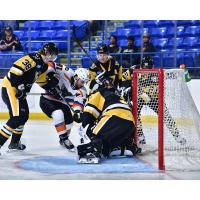 Lehigh Valley Phantoms left wing Elliot Desnoyers looks for a score